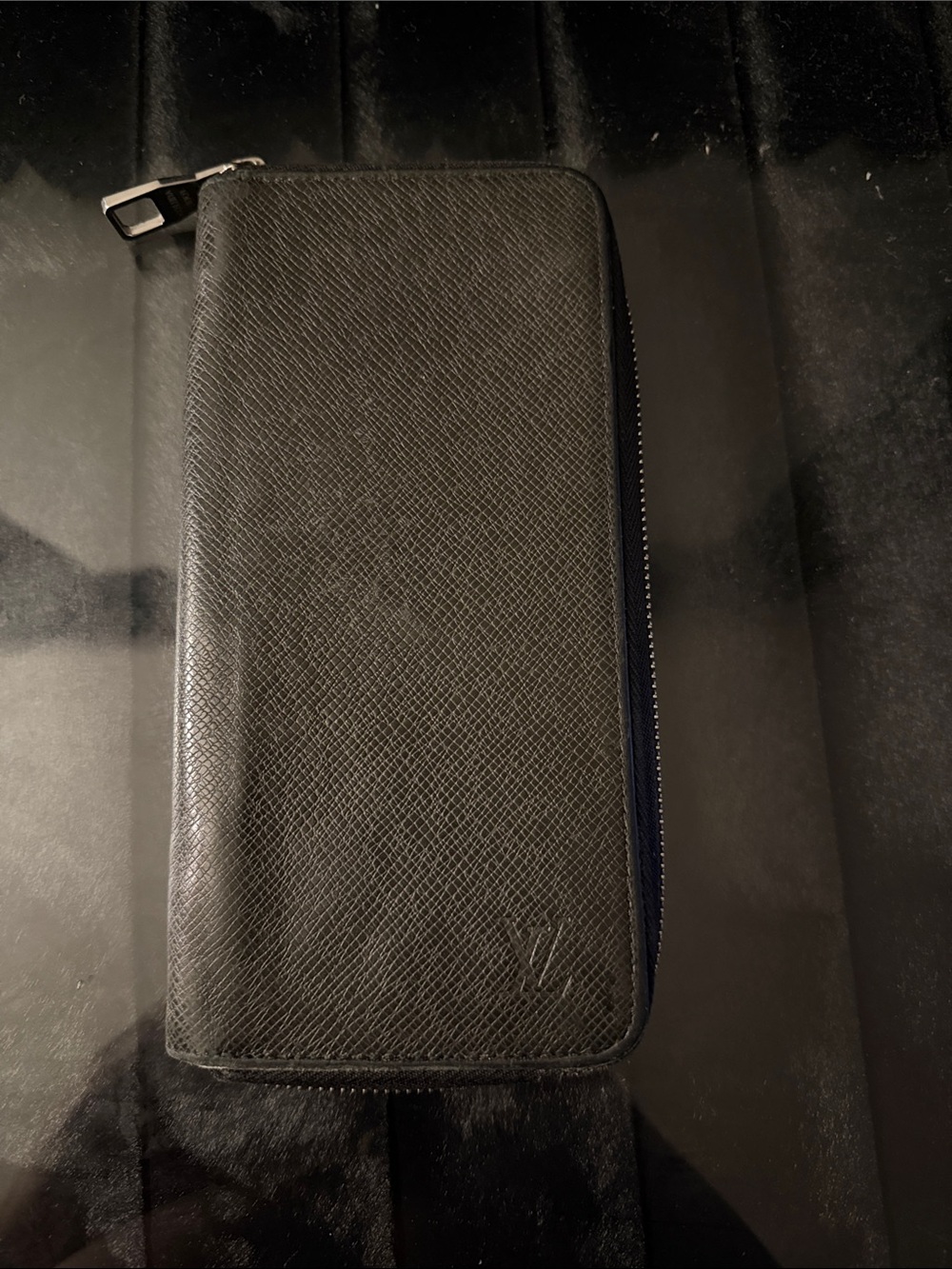 Louis Vuitton Black Zip-Around Leather Wallet